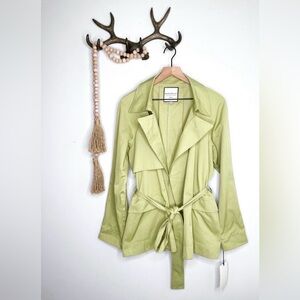 bagatelle Trench Coat • Green Sage Wrap Jacket • Size L • NWT